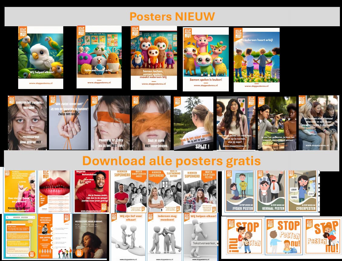 Gratis posters tegen pesten downloaden | Stop Pesten Nu